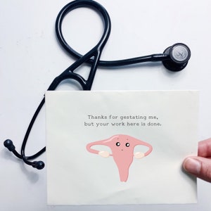 Funny hysterectomy get well greeting card (uterus removal surgery hospital)