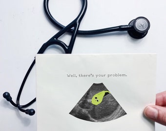 Gallbladder surgery card (ultrasound cholecystectomy get well greeting) Instant printable