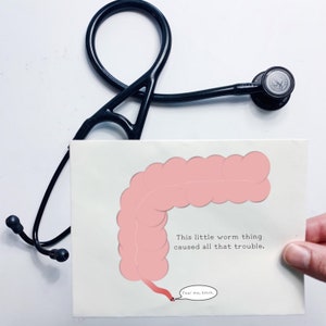 Carte drôle d'appendicectomie (appendice, appendicite) (salutation de rétablissement à l'hôpital)