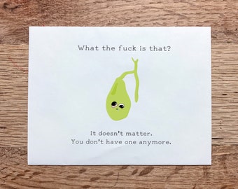 Funny gallbladder surgery card (cholecystectomy removal get well hospital greeting, wtf)