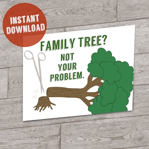 Funny vasectomy surgery card (surgical get well hospital greeting, Family Tree)
