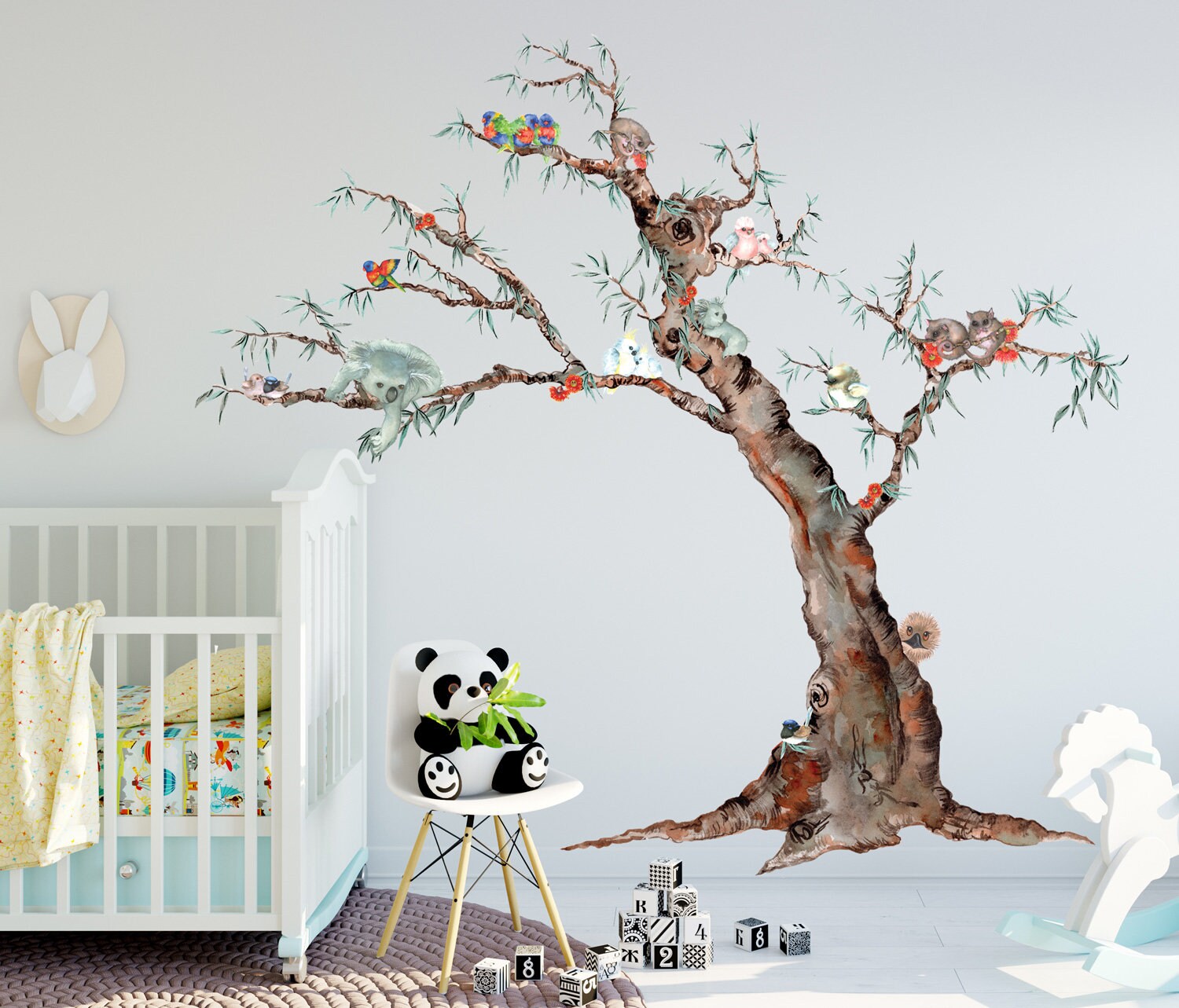 Aussie Gum Tree Removable Fabric Wall Sticker for Nursery or Etsy