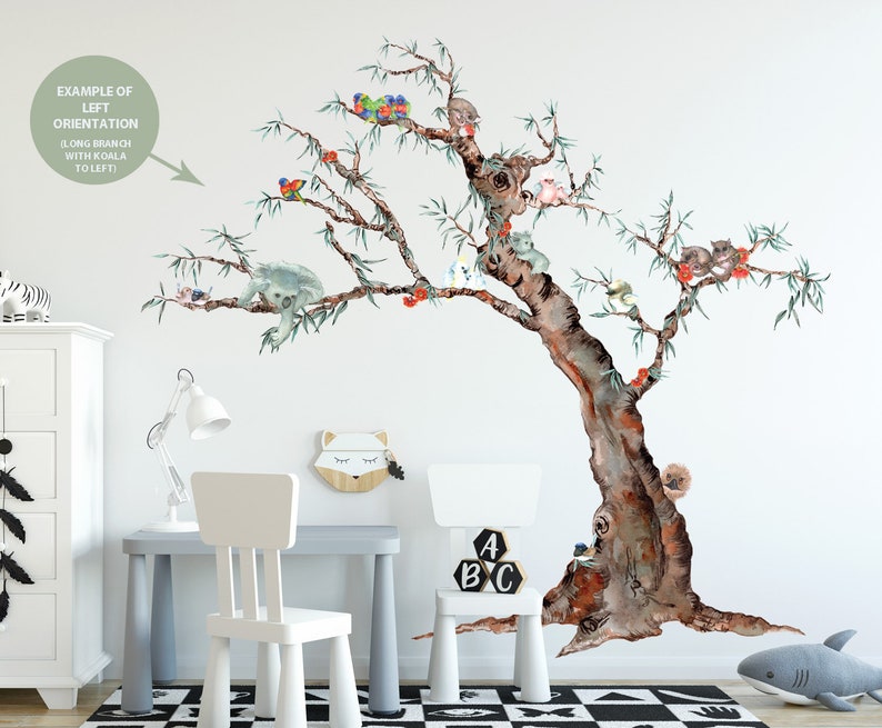 Aussie Gum Tree Removable Fabric Wall Sticker for Nursery or Etsy