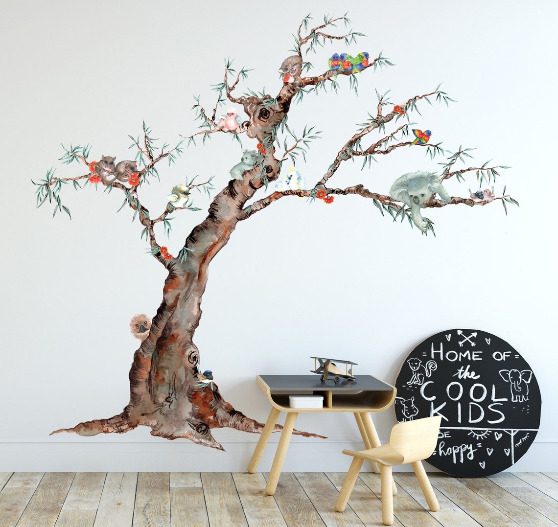 Aussie Gum Tree Removable Fabric Wall Sticker for Nursery or Etsy