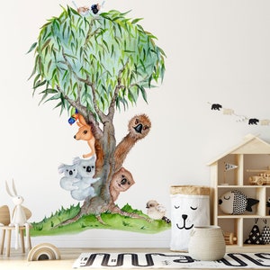 Aussie Mates Tree Wall Sticker for Nursery or Room Decoration
