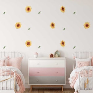 Adesivo da parete rimovibile con mini confezioni di girasole per la decorazione della stanza