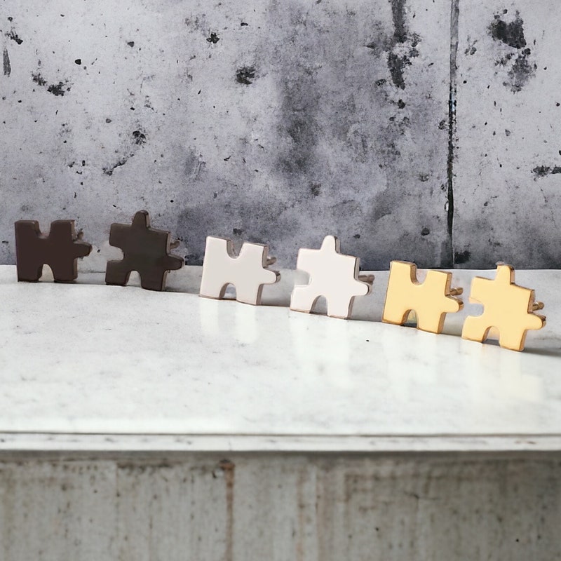 Autism Earrings Studs - Etsy UK