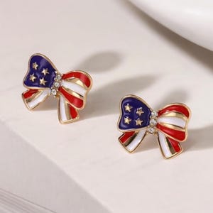 4th of July Earrings, USA Earrings, Veterans Day Jewelry, American flag Earrings, Patriotic Jewelry, Independence Day, Memorial Day Jewelry
