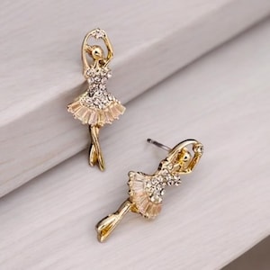 Ballerina Earrings, Dancer Earrings, Dance Earrings, Ballerina studs, dance class, dance performance earrings
