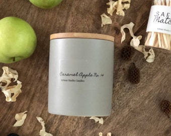 Caramel Apple No. 14 | vegan soy candle | eco friendly | holiday gift idea | 12 ounce candle | fall scent | fall candle | hand poured