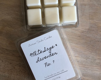 Wax Melt | White Sage & Lavender No. 07 | Wax Melt | Hand Poured | Fresh Scent | Vegan  Soy | Essential Oil Infused | 2.7 oz.