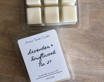 Wax Melt | Lavender Driftwood No. 27 | Wax Melt | vegan soy | Hand Poured | Fresh Scent | Essential Oil Infused | 2.7 oz.