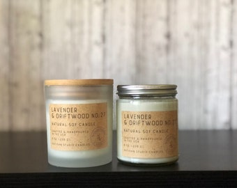 Lavender Driftwood NO. 27 | vegan soy | 8 oz. candle | essential oil infused | all natural | home decor | handmade | wedding gift