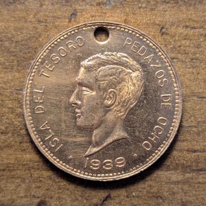 1939 San Francisco, California CA Golden Gate International Exposition GGIE Isla Del Tesoro Pieces of Eight Pirate Theme Token
