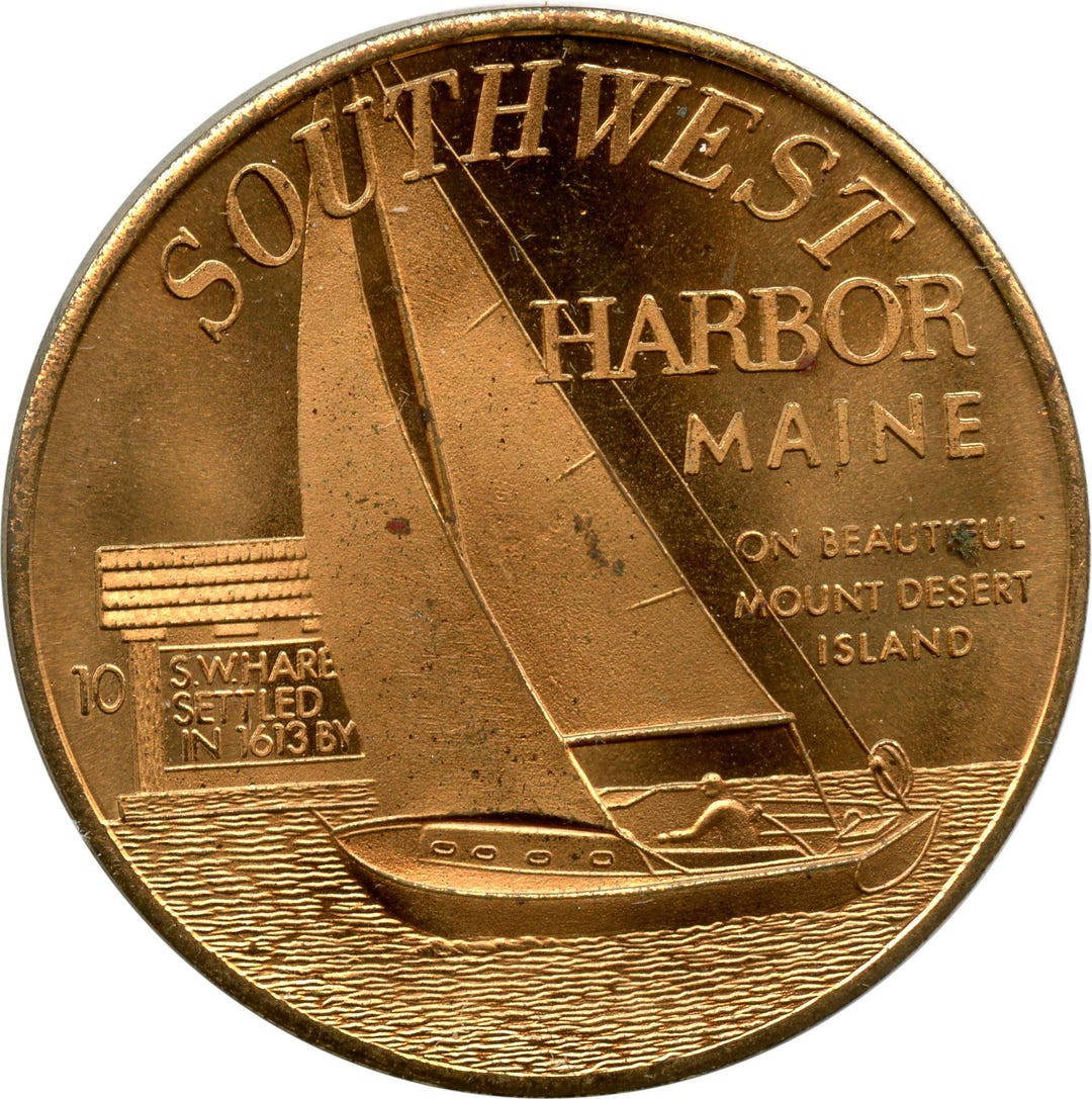Southwest Harbor Maine ME Sailboat Pictorial Mount Desert Island ...