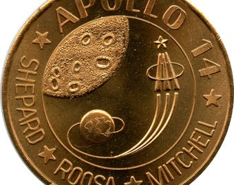 1971 Apollo 14 Shepard Roosa Mitchell San Diego, California CA Coinarama Coin Medal Token