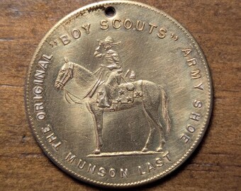 Portsmouth, Ohio OH Boy Scouts Excelsior Schuh Munson Last Army Schuh Good Luck Token vor dem Zweiten Weltkrieg