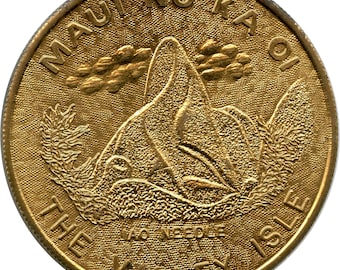 Maui, Hawái HI La Isla del Valle Lahaina Primera Capital El llamado dólar Moneda de recuerdo Medalla Ficha