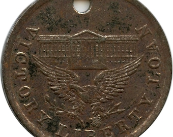 Moneda/Medalla/Ficha de la Victoria de la Primera Guerra Mundial (WWI) de época, hecha con un cañón alemán capturado.