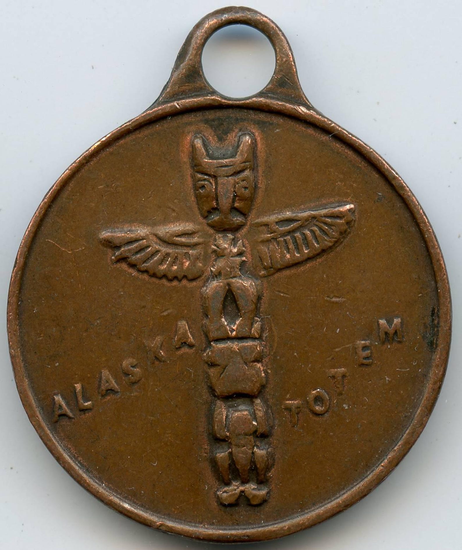 Alaska Totem Pole Copper Charm Fob Pendant Keychain Tag - Etsy