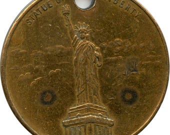 Ciudad de Nueva York, NY, Empire State Building, Estatua de la Libertad, Imagen pictórica, Moneda, Medalla, Ficha 2