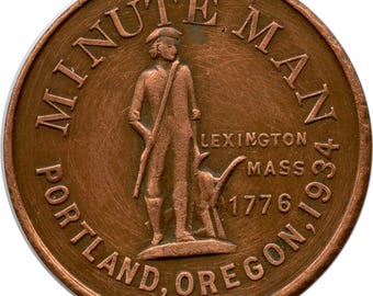 1934 Portland Oregon OR Vigilante Minute Man ILA Strike Citizens Emergency Token