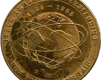 Moneda/Medalla/Ficha de la Unisphere de la Feria Mundial de Nueva York de 1964-1965 conmemorativa de la Estatua de la Libertad.