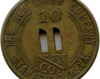 1944 Stanaford, West Virginia WV The New River Coal Company 10 Orco Scrip Coin Token
