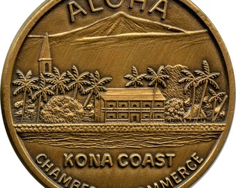 1979 Kailua-Kona, Hawaje HI (duża wyspa) Aloha Kona Coast tak zwane Kona Dollar Coin Medal Token