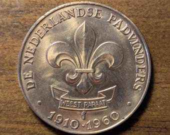 1910-1960 Netherlands The Dutch Toy Guards Boy Scouts Brass Medal Rare Token