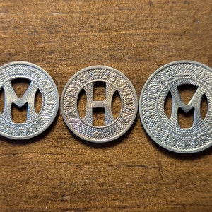 Huron and Mitchell, South Dakota SD Mitchell Transit Bus Fare + Andy&#39;s Bus Lines Coin Transit Token Lot of 3 Different Pieces