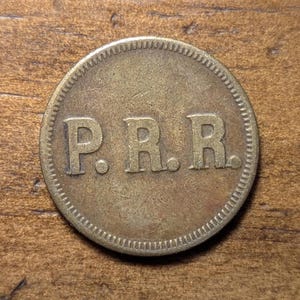Pennsylvania Railroad P. R. R. Drinking Cup ? Uniface Vintage Brass Trade Token