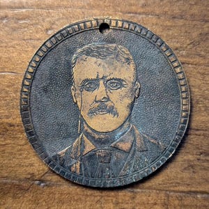 1904 Theodore Roosevelt & Charles Fairbanks Political Campaign Medal Brass 32mm Token
