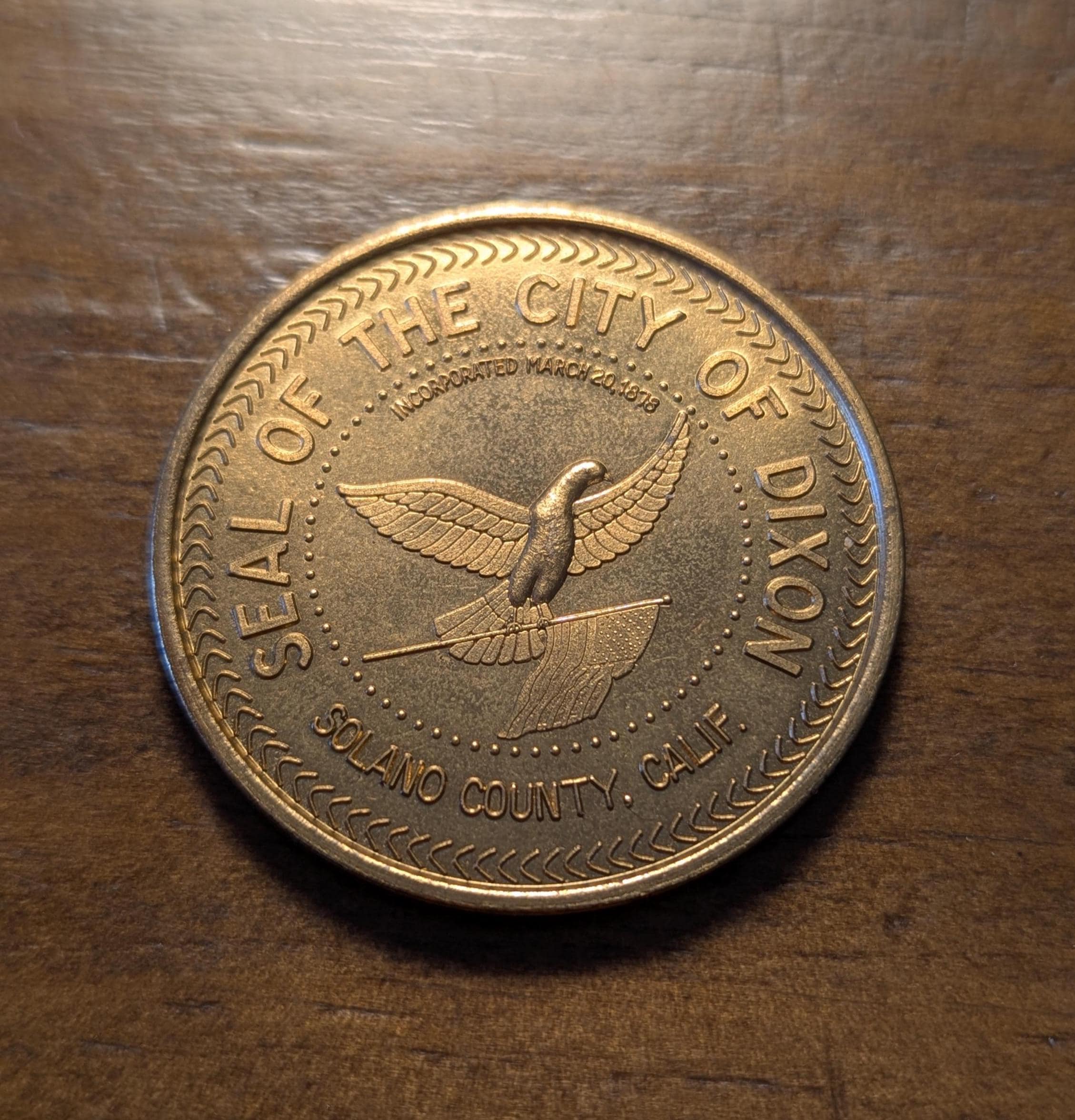 1868-1968 City of Dixon, California CA Solano County City Seal Medal Token  - Etsy