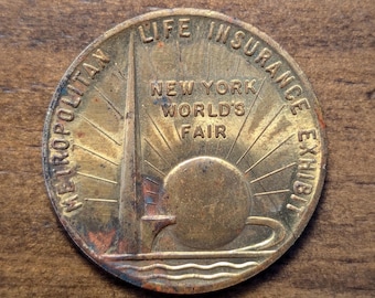 1939-1940 New York World's Fair Metropolitan Life Insurance Company Commemorative Coin Medal Token