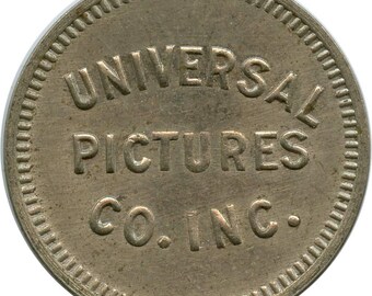 Universal City, California CA Universal Pictures Co. Inc. Películas Ficha de intercambio de dinero para películas de 5 centavos