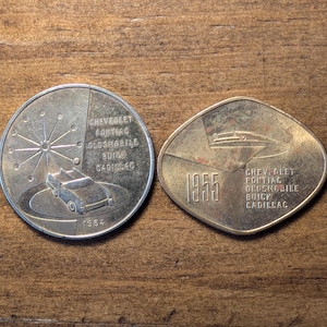 1954-1955 General Motors GM Motorama Chevrolet Pontiac Oldsmobile Buick Cadillac San Francisco, California Detroit, Michigan Token Lot Oval
