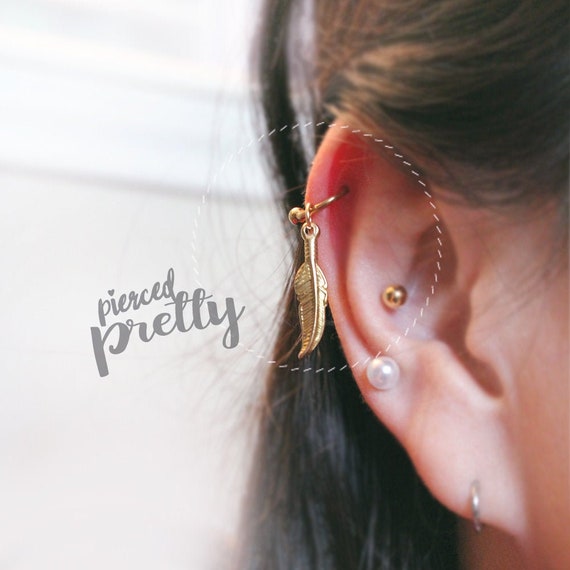 Rose gold cartilage sale earrings