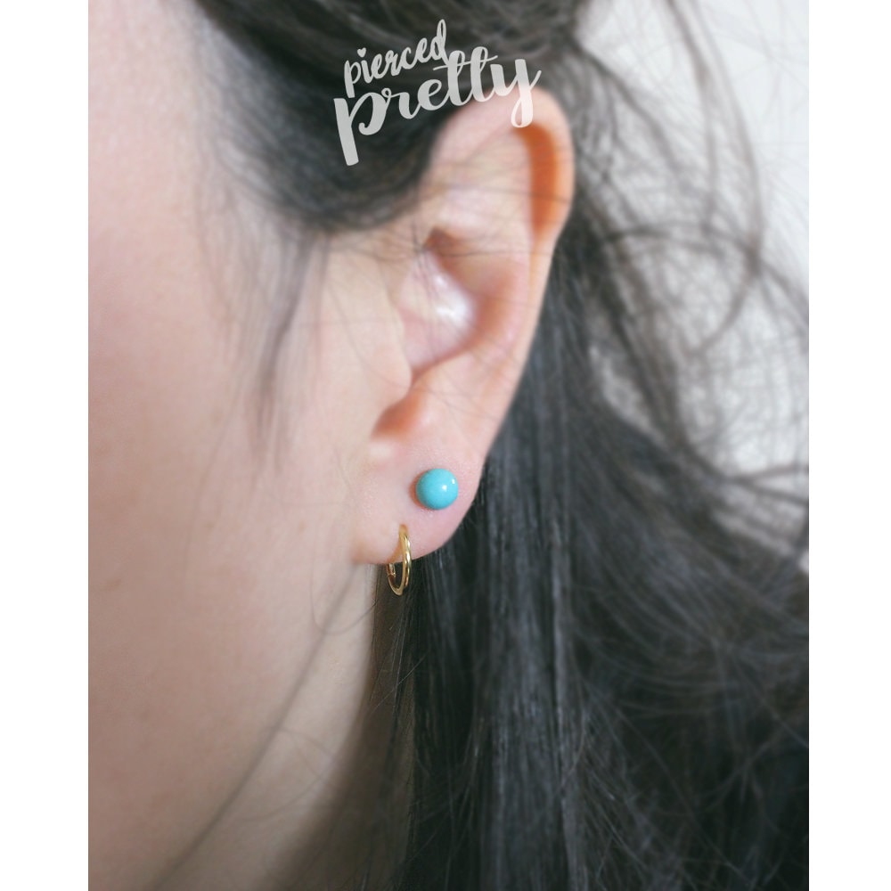 FUNRUN JEWELRY Orecchini ipoallergenici con retro piatto da