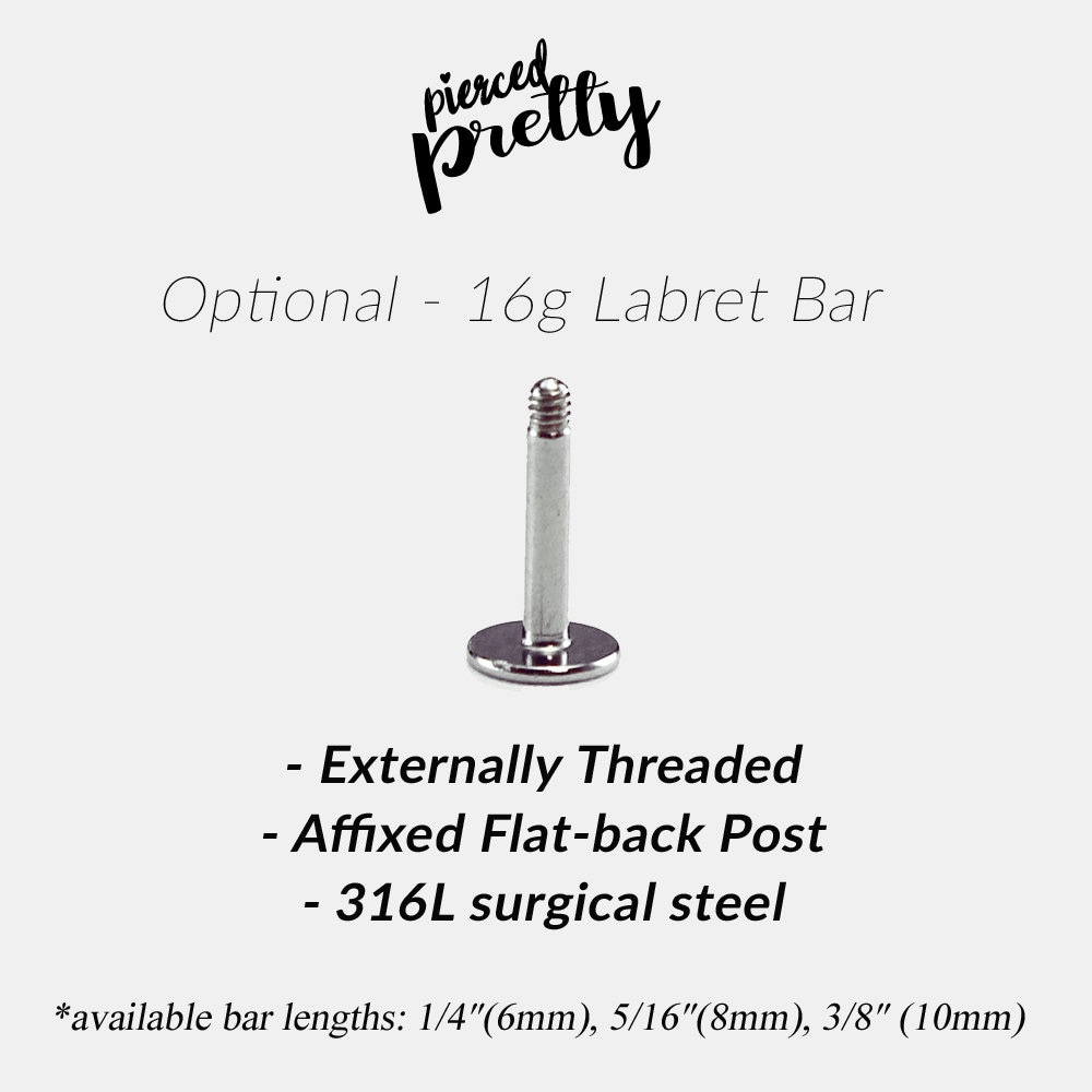 16g Dainty Flower helix double chain ear stud, Flat back chain hoop cartilage piercing earring 316l surgical steel, Labret bar(optional) 1pc