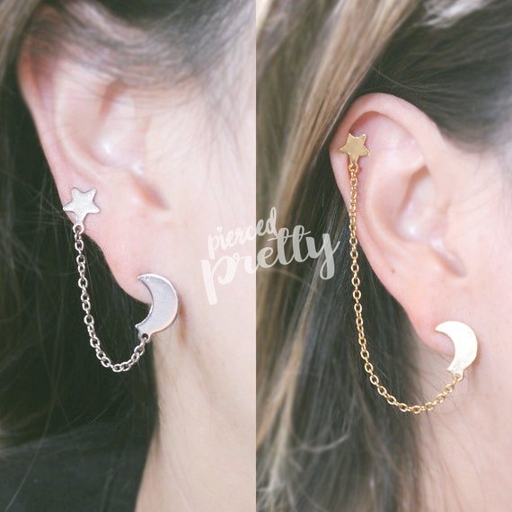 Helix to deals lobe chain earring