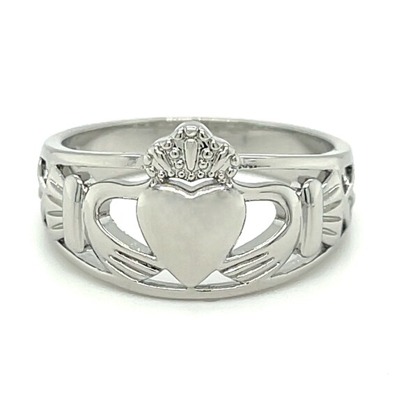 .925 Sterling Silver Small Claddagh Women's Ring 
