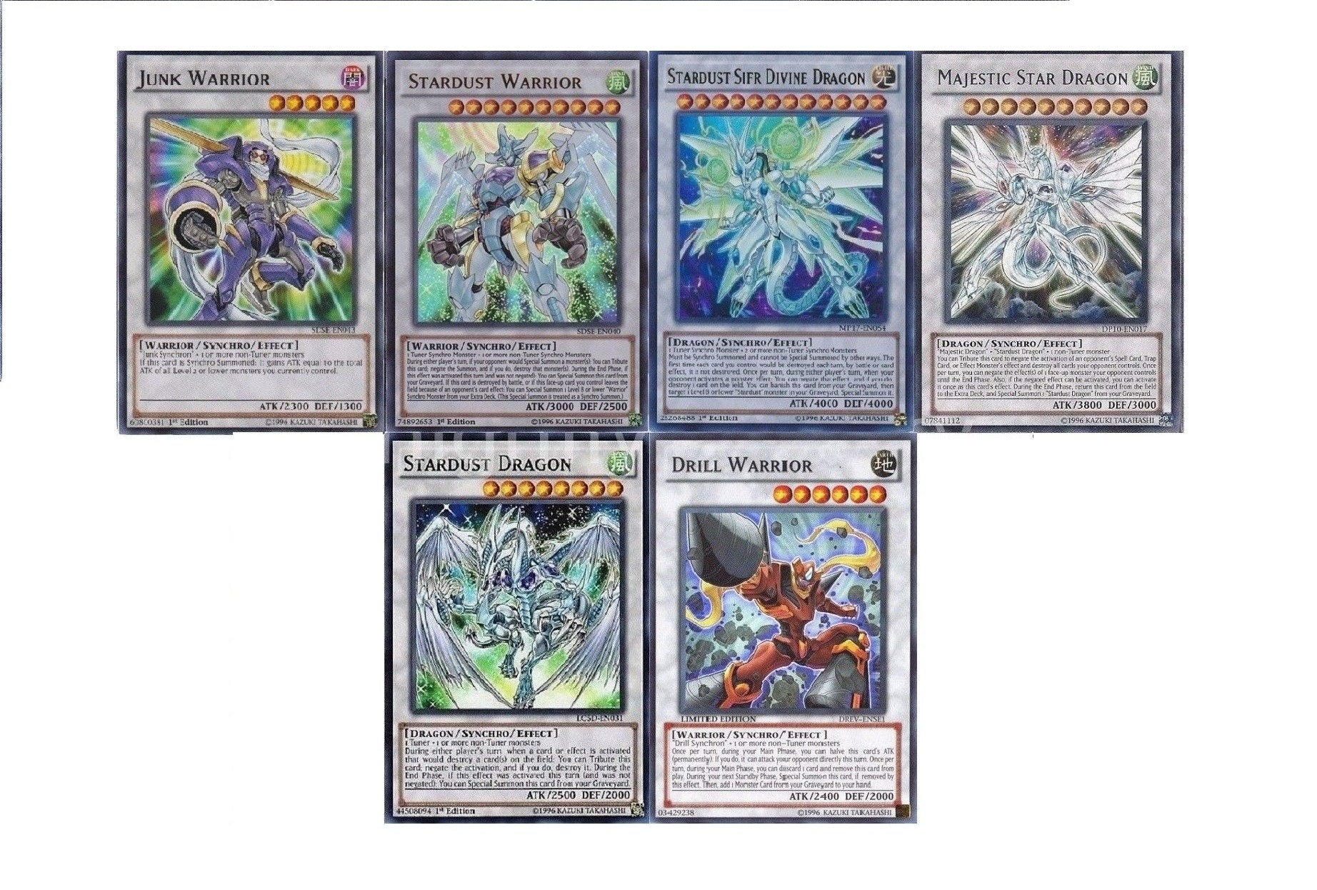 Stardust Dragon Yugioh Yusei Fudo Complete Deck Junk Warrior Sifr 44 Cards.