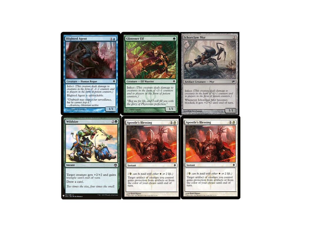 Magic Infect MTG Infect Deck Green Blue Very Fast Poison Pauper Legal Deck Magic NM ...