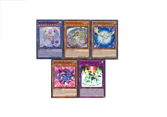 Yugioh Crystal Beast 22 Crystal Magic Rainbow Dragon Etsy Norway