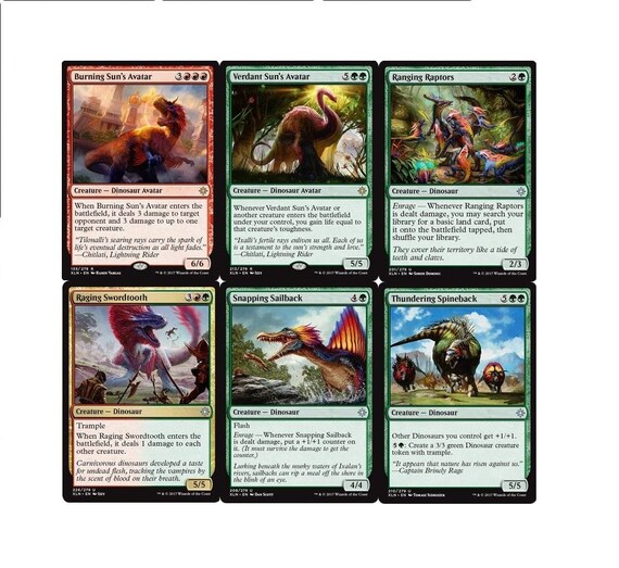 Dinosaurier Rot Grun Deck Brennen Avatar 60 Karten Magie Etsy
