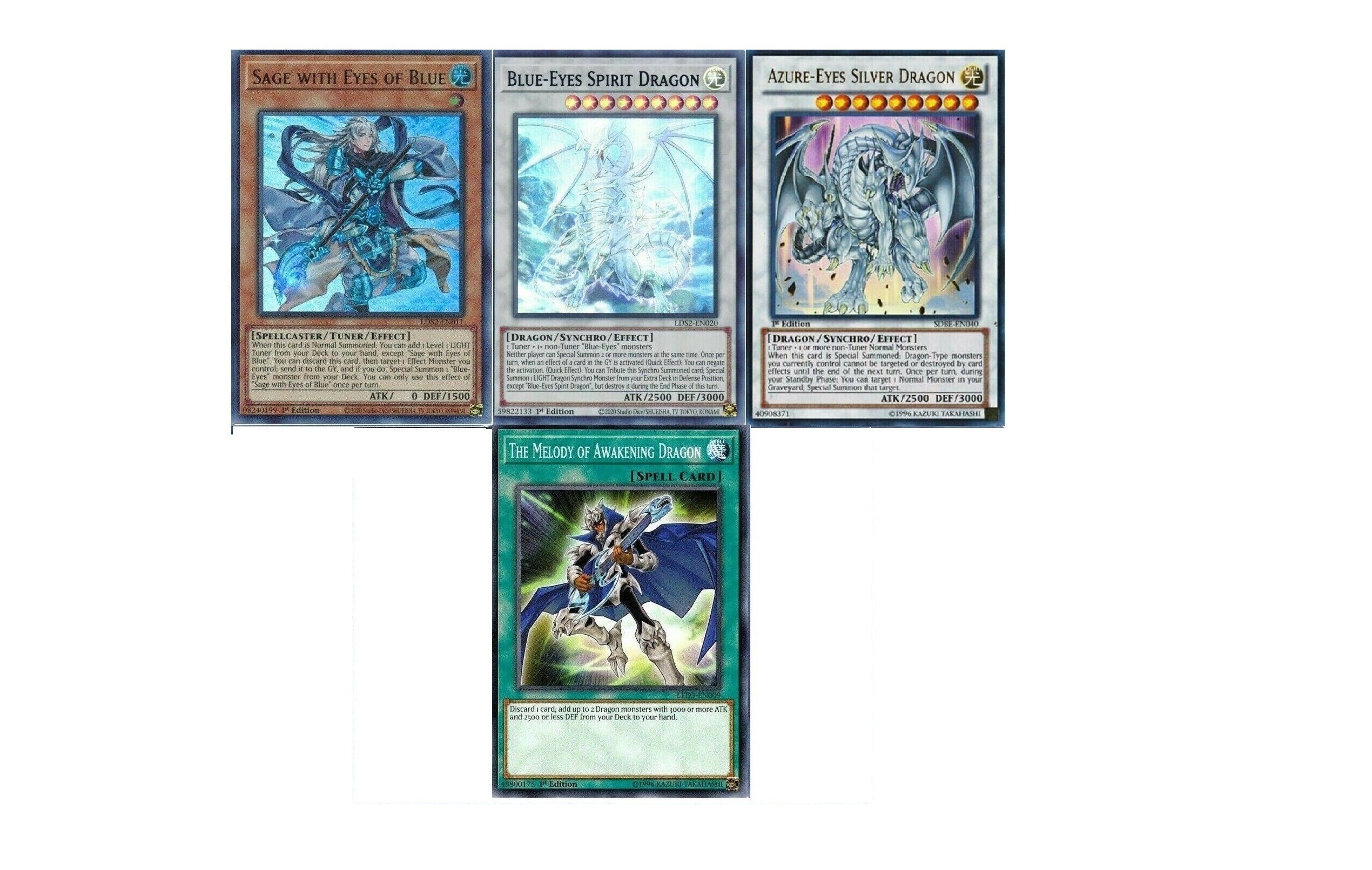 Yugioh Blueeyes White Dragon Budget Deck Sage 55 Cards Etsy