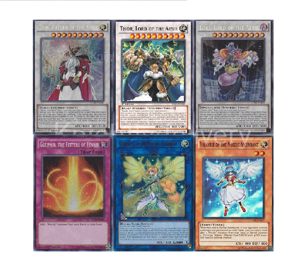 Yugioh Aesir Deck Yu-Gi-Oh! Nordic Gods Aesir Set - Thor, Loki, Odin, Fenrir, Jormungandr Cards - Near Mint Condition YuGiOh Nordic Gods Yugioh Aesir Deck Yu-Gi-Oh! Nordic Gods Aesir Set - Thor, Loki, Odin, Fenrir, Jormungandr Cards - Near Mint Condition YuGiOh Nordic Gods
