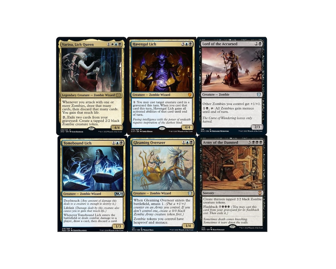 Custom Commander Deck Varina, Lich Queen Zombies EDH MTG Magic Havengul