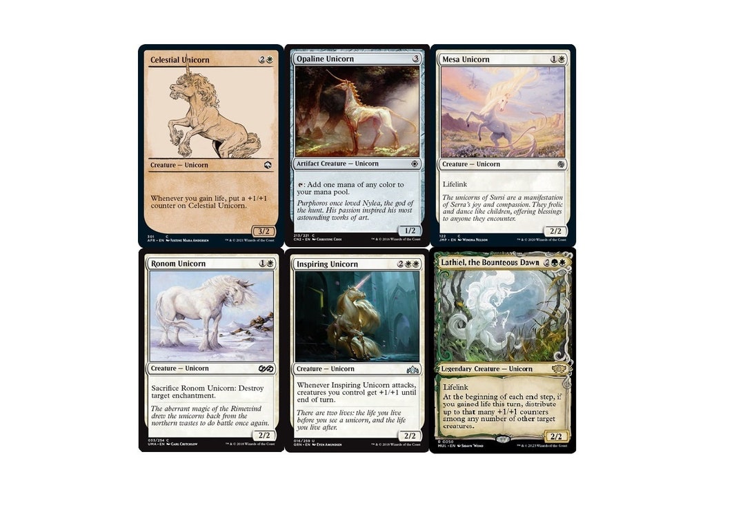 UNICORNS & LIFELINK60 Card Deckmtgmagic the Gathering lathie Mesa Etsy